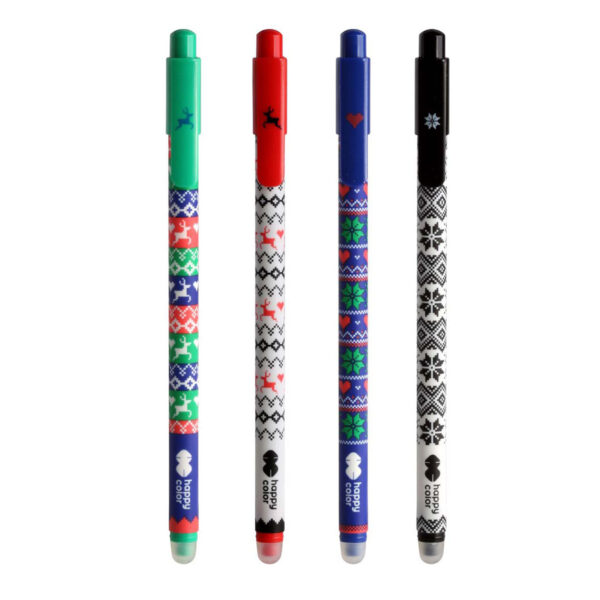 Długopis żelowy wymazywalny z gumką HAPPY COLOR Modi z wymiennymi wkładami z niebieskim tuszem