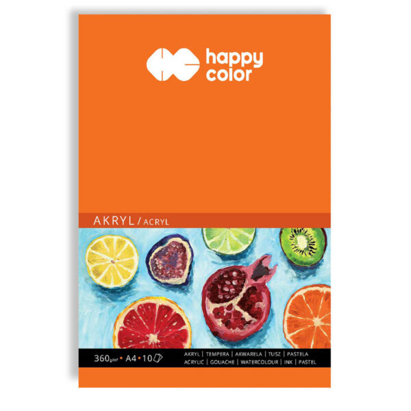 Naturalnie biały blok do artykułów akrylowych HAPPY COLOR ART. 10 arkuszy o gramaturze 360g A4