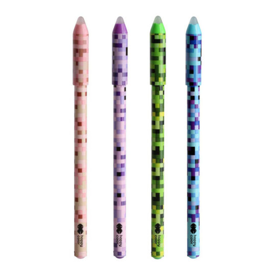 Długopis żelowy wymazywalny z gumką HAPPY COLOR PIXI z wymiennymi wkładami z niebieskim tuszem