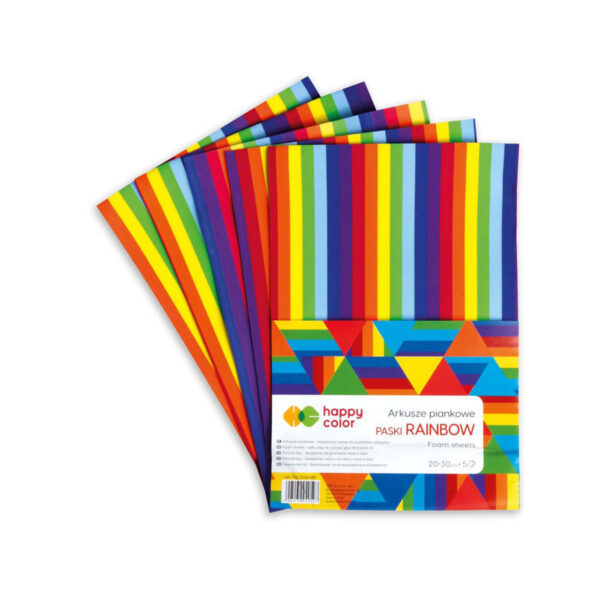 Arkusze piankowe HAPPY COLOR Rainbow w formacie A4 polecane na zajęcia plastyczne w szkole
