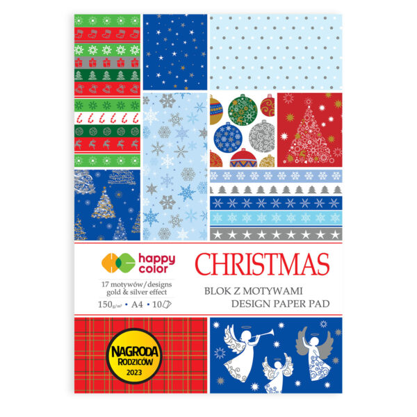 Blok z motywami idealny dla dzieci HAPPY COLOR CHRISTMAS A4 do tworzenia laurek, obrazków i dekoracji