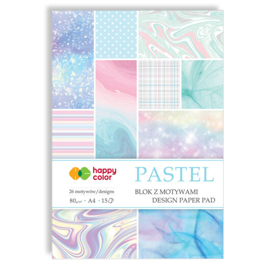 Blok z motywami idealny dla dzieci HAPPY COLOR PASTEL A4 do tworzenia laurek, obrazków i dekoracji