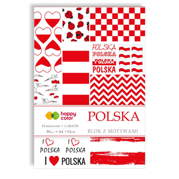 Blok z motywami idealny dla dzieci HAPPY COLOR POLSKA A4 do tworzenia laurek, obrazków i dekoracji