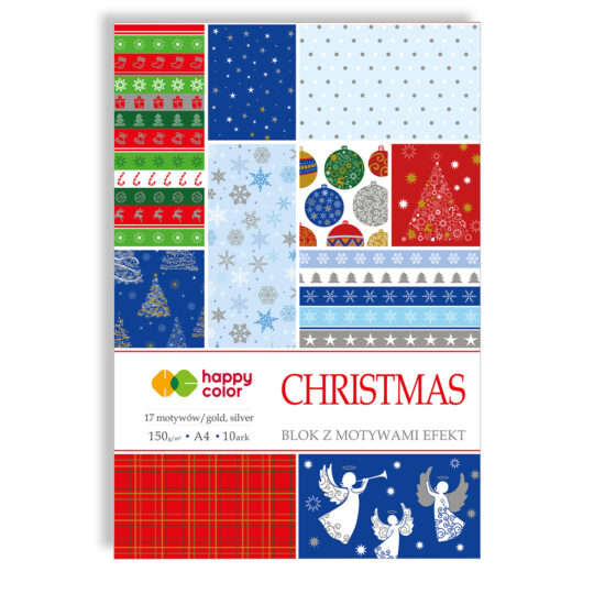 Blok z motywami idealny dla dzieci HAPPY COLOR CHRISTMAS A4 do tworzenia laurek, obrazków i dekoracji