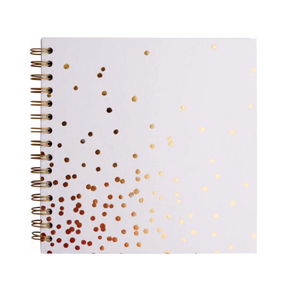 Album na spirali Happy Color Golden Dots ze złotymi plamkami, polecany do przechowywania zdjęć ze ślubów, I pierwszej komunii