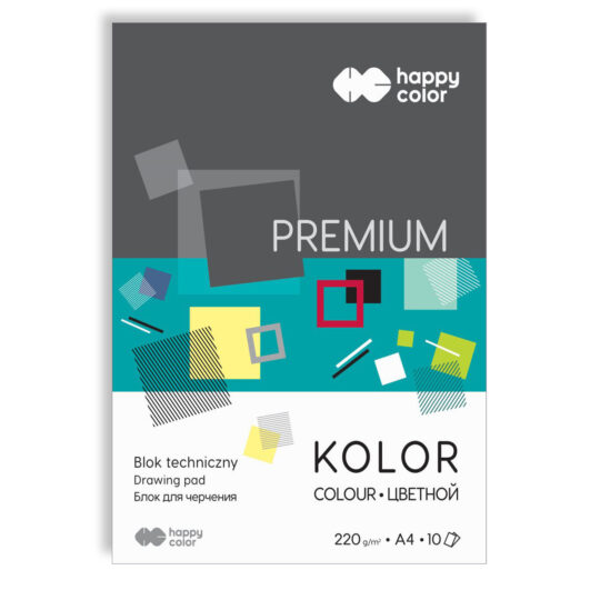 Blok techniczny HAPPY COLOR Premium kolorowy A4 przeznaczony do precyzyjnego rysunku technicznego