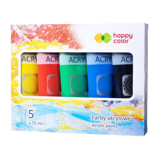 Zestaw farb akrylowych HAPPY COLOR 5 kolorów
