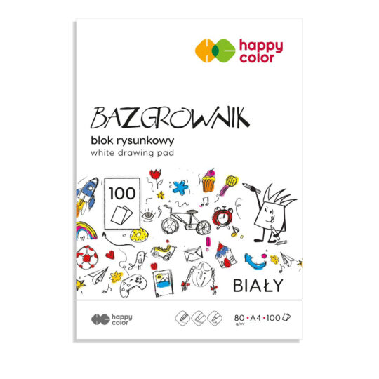 Bazgrownik Happy Color do rysowania i malowania kredkami w Formacie A4, 100 arkuszy gramatura 80g