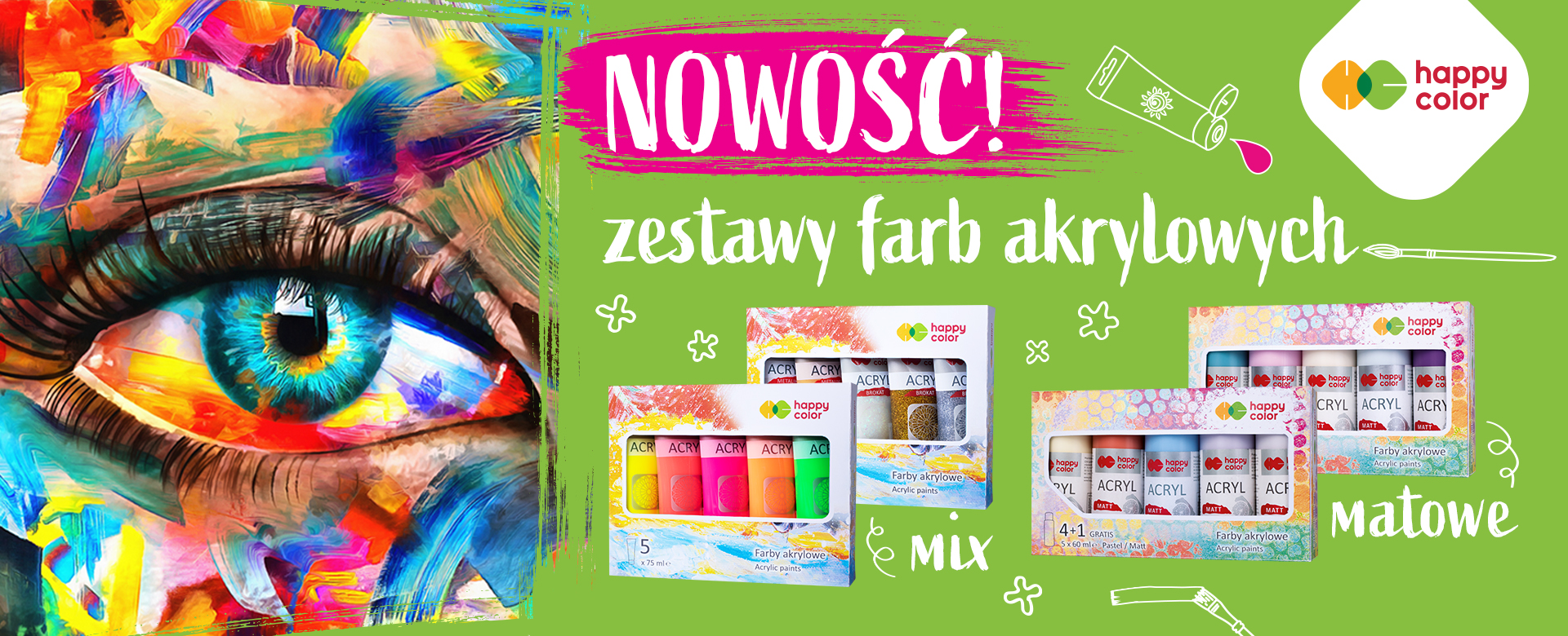 Zestawy farb akrylowych 75 ml Happy Color
