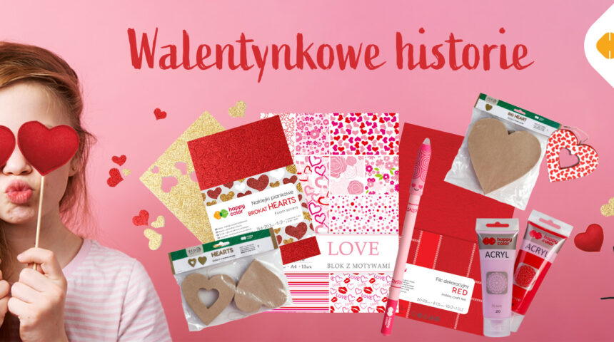Walentynki Walentynki z Happy Color, arkusze piankowe, bloki z motywami, kształty z paper mache Serce, naklejki w kształcie serc