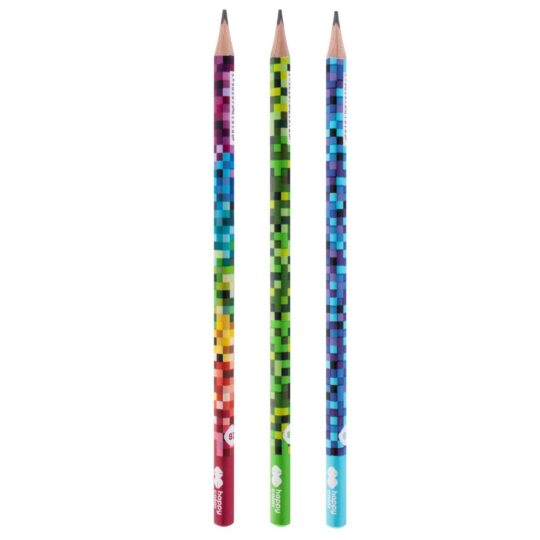 Ołówek drewniany HAPPY COLOR Pixi o ergonomicznym kształcie, twardości HB